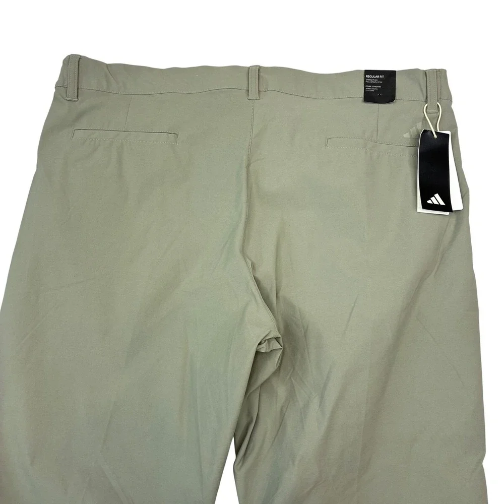 Adidas Nylon Chino Golf Pants Mens 40x29 Silver Pebble Regular Fit IU2845 NEW
